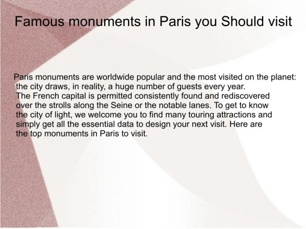monuments in paris