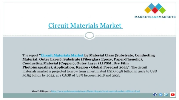Circuit Materials Market worth 36.85 billion USD by 2023
