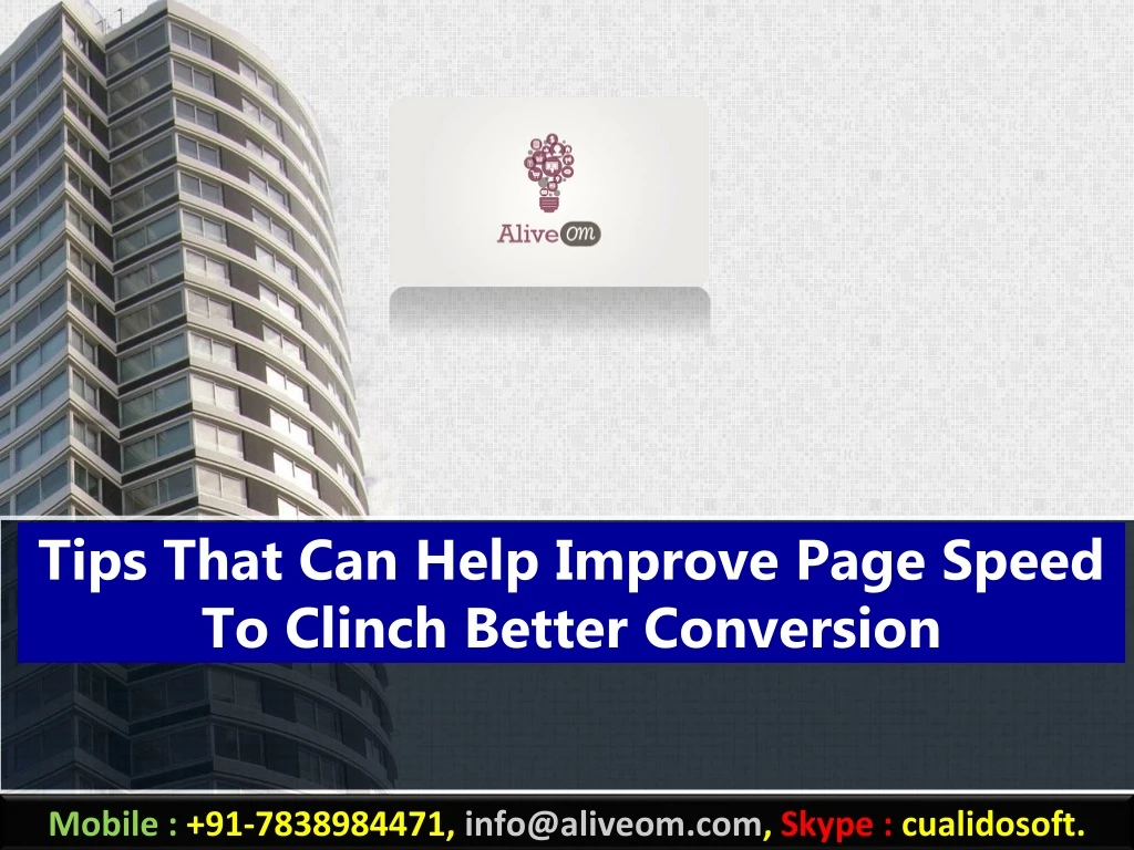 tips that can help improve page speed to clinch