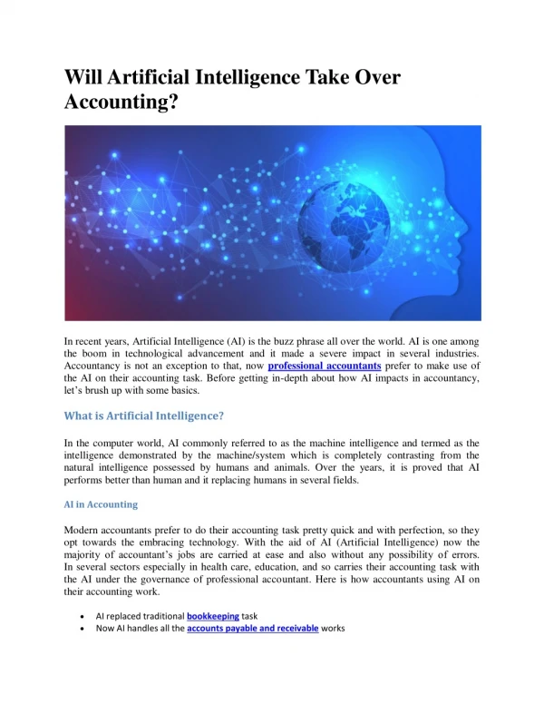 Will Artificial Intelligence Take Over Accounting?