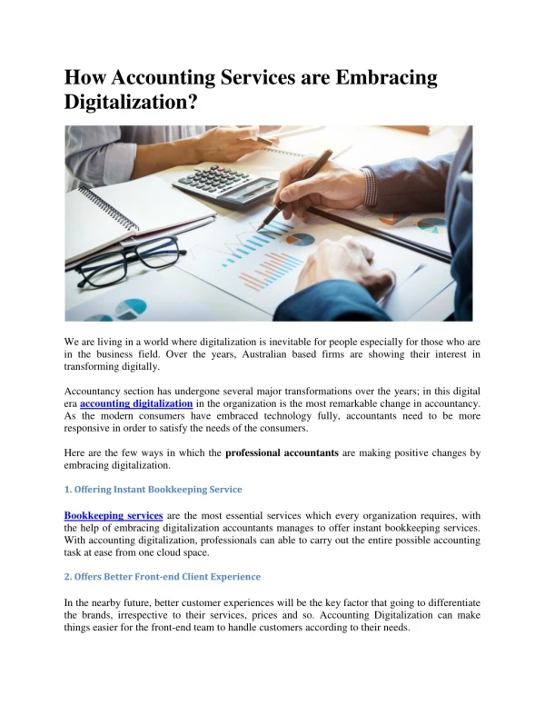 How Accounting Services are Embracing Digitalization?