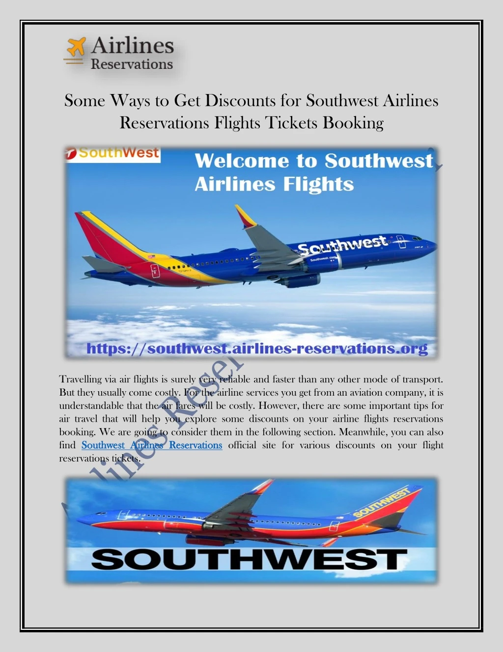 some ways to get discounts for southwest airlines