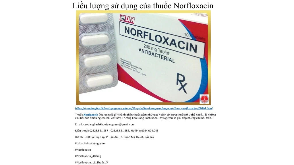 li u l ng s d ng c a thu c norfloxacin
