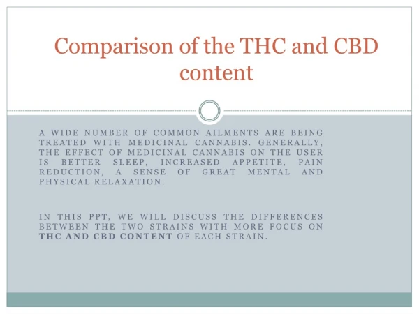 THC and CBD Comparison