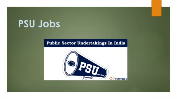 PSU Jobs Notification 2019 - Latest Public Sector Undertaking Govt Jobs