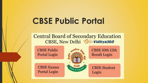 Central Board Of Secondary Education Public Portal Login @ cbse.nic.in