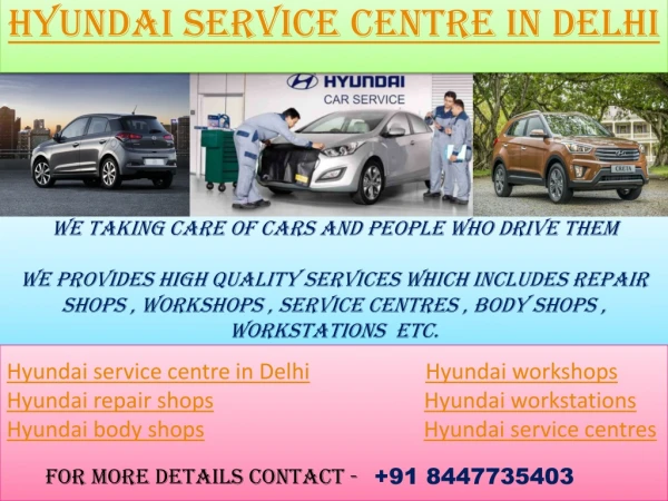 Hyundai car service centre in delhi