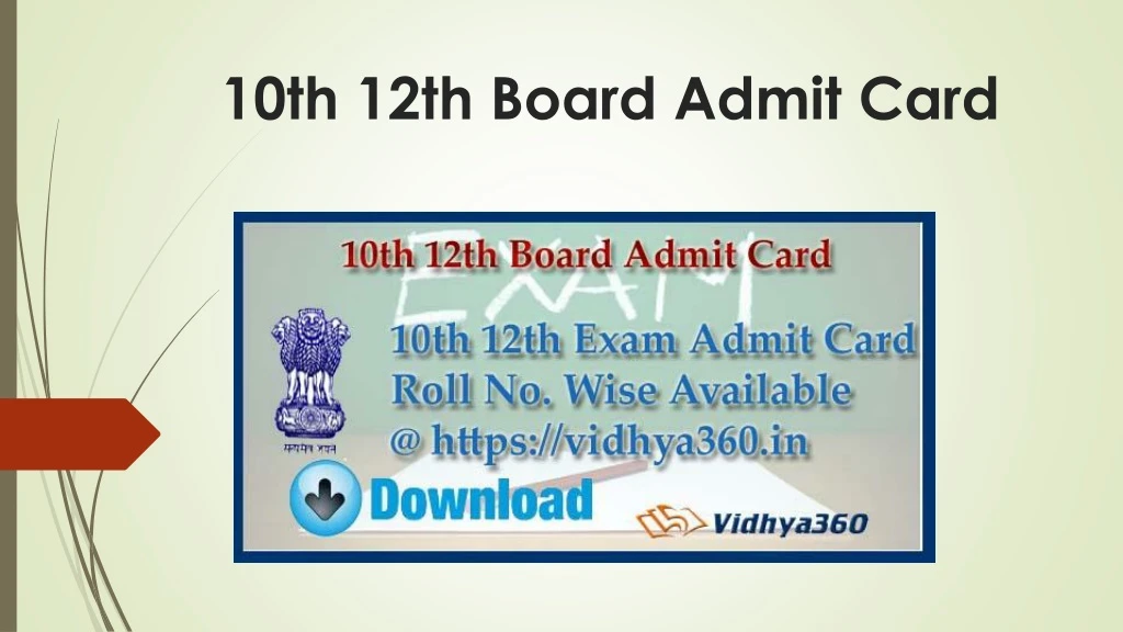 10th 12th board admit card