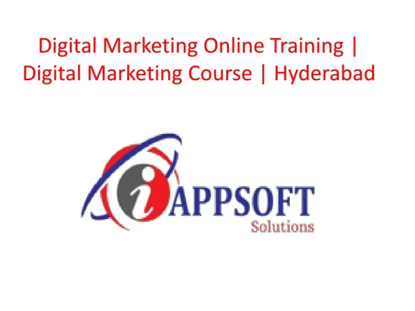 Digital Marketing Online Training | Digital Marketing Course | Hyderabad