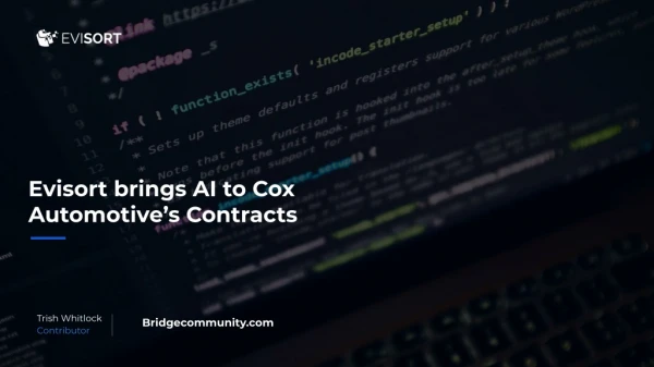 Evisort brings AI to Cox Automotive’s Contracts