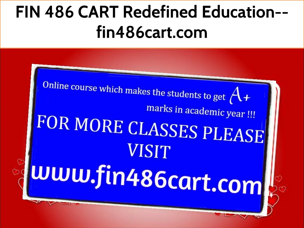 fin 486 cart redefined education fin486cart com
