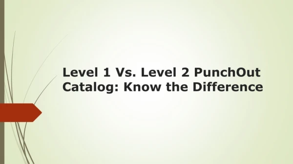 Level 1 Vs. Level 2 PunchOut Catalog: Know the Difference