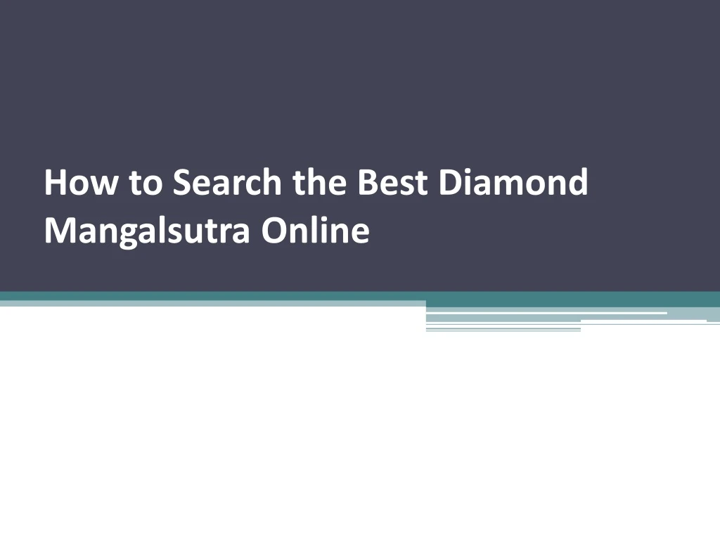 how to search the best diamond mangalsutra online