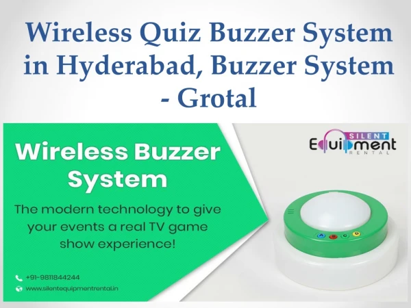 Wireless Quiz Buzzer System in Hyderabad, Buzzer System - Grotal