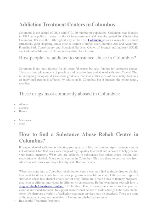 Rehab centers in columbus ohio |Alcohol treatment centers in columbus ohio