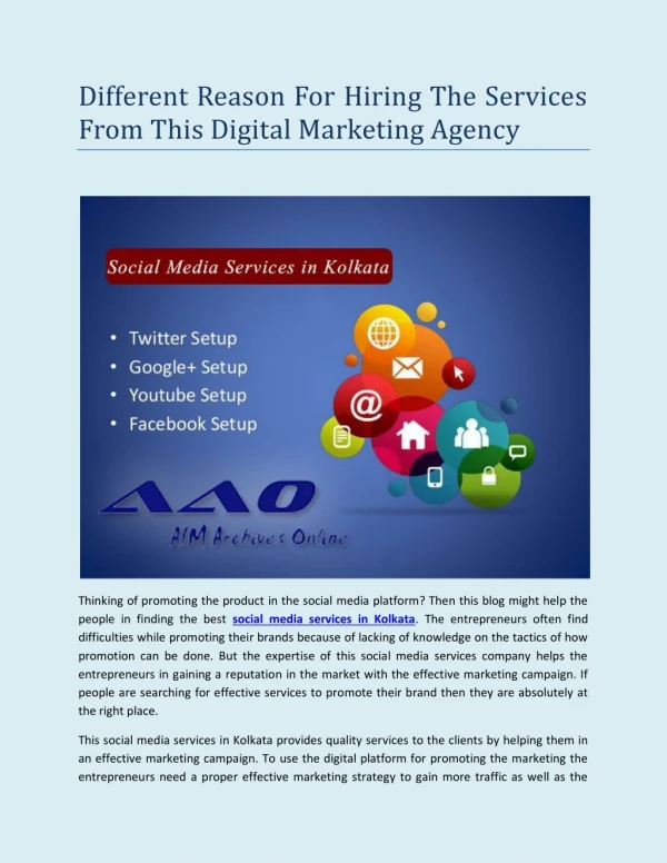 Different Reason For Hiring The Services From This Digital Marketing Agency