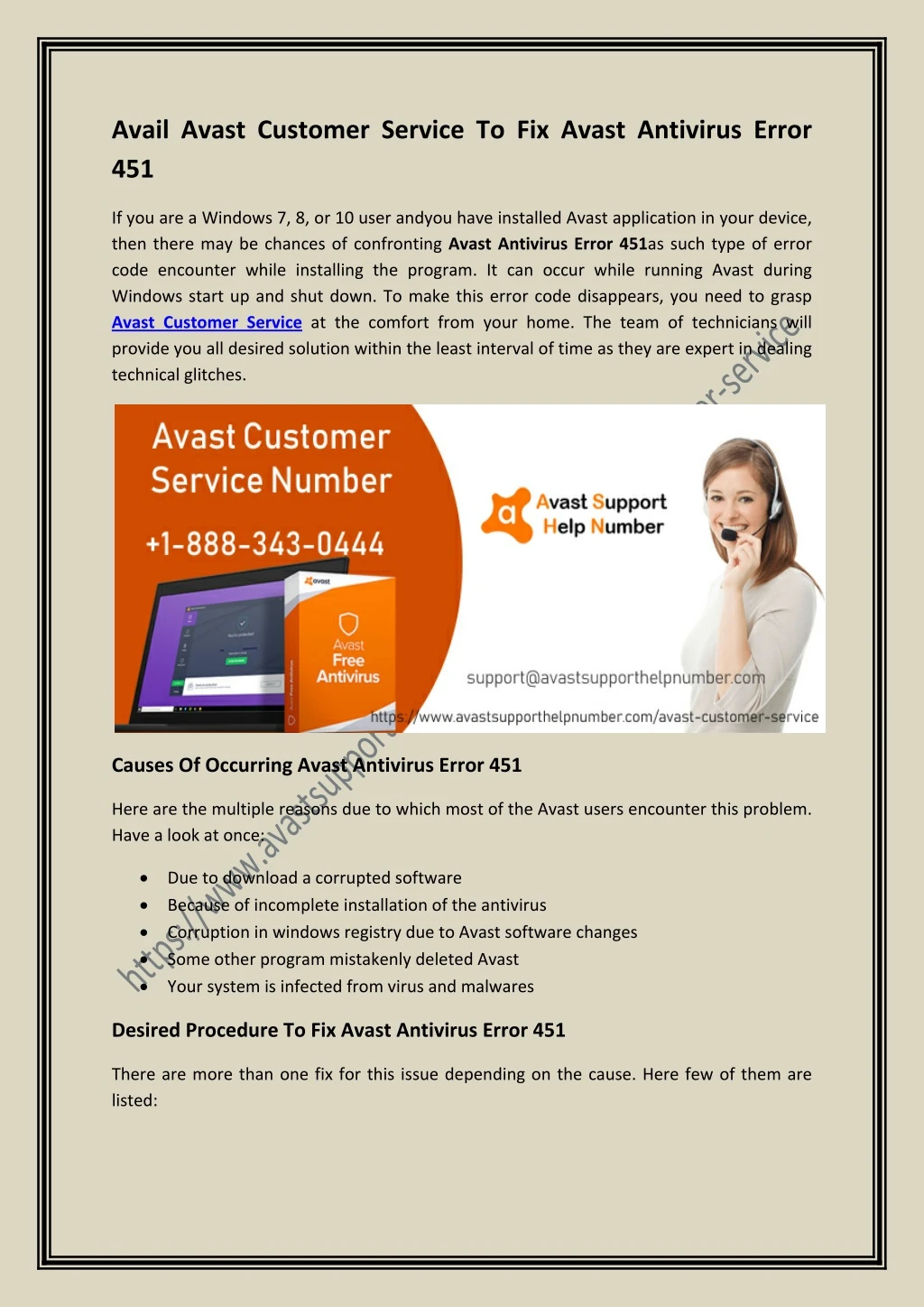 avail avast customer service to fix avast