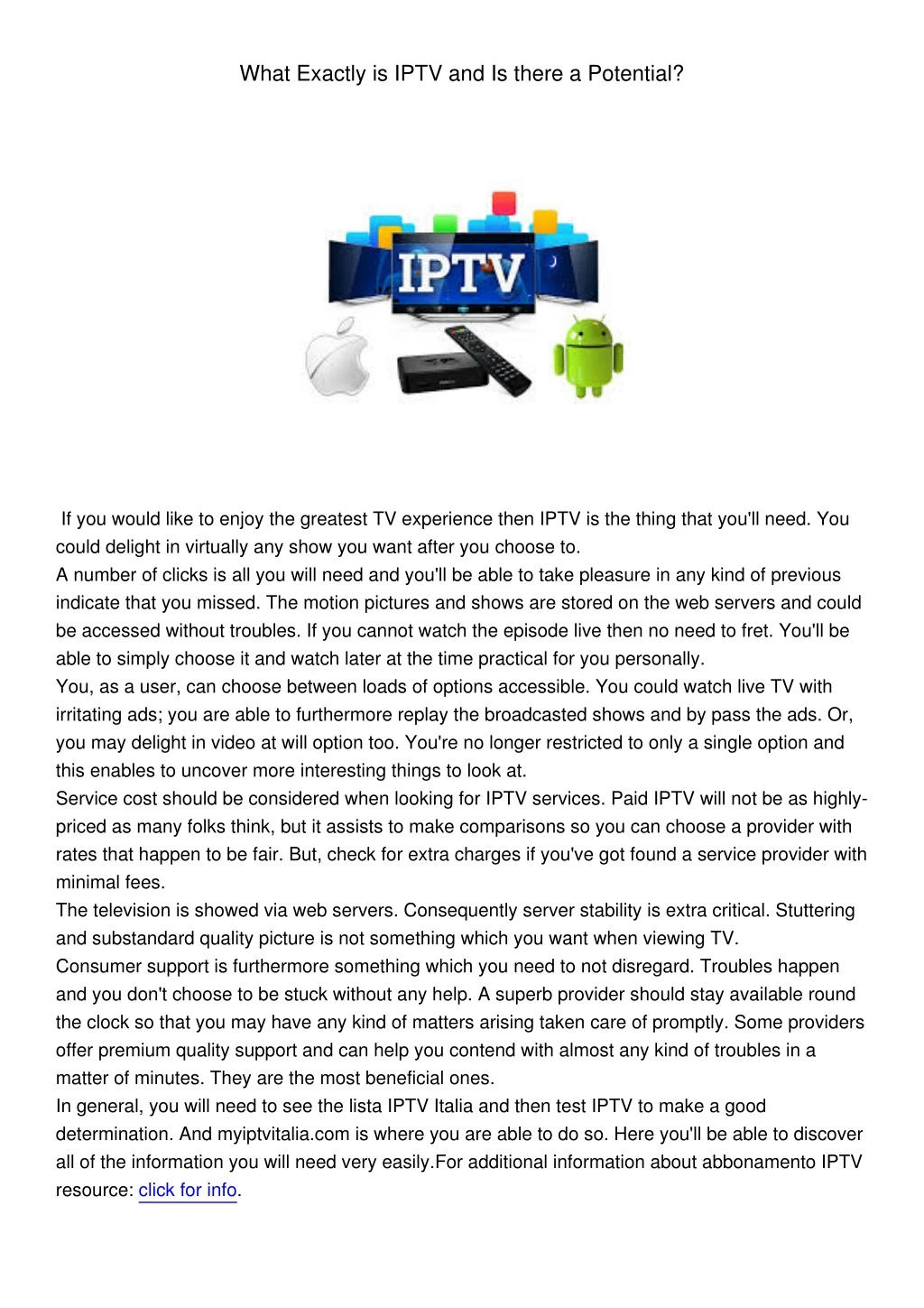 what exactly is iptv and is there a potential