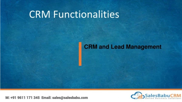 CRM and Lead Management