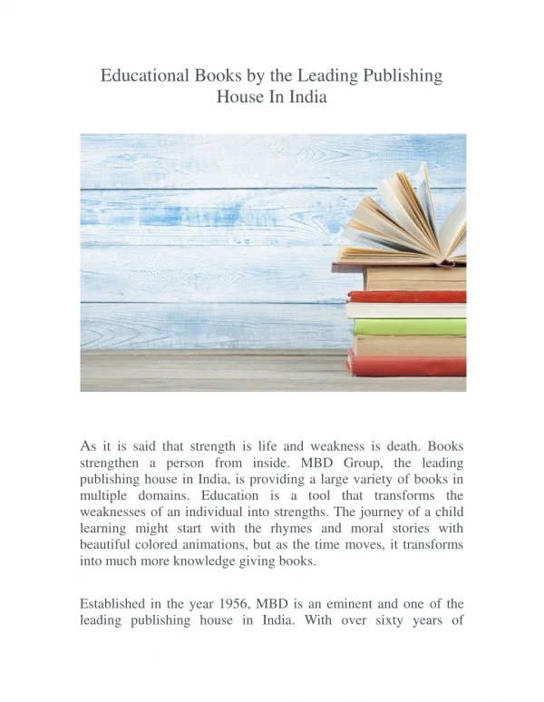 Educational Books by the Leading Publishing House In India