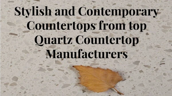 Stylish and Contemporary Countertops from top Quartz Countertop Manufacturers