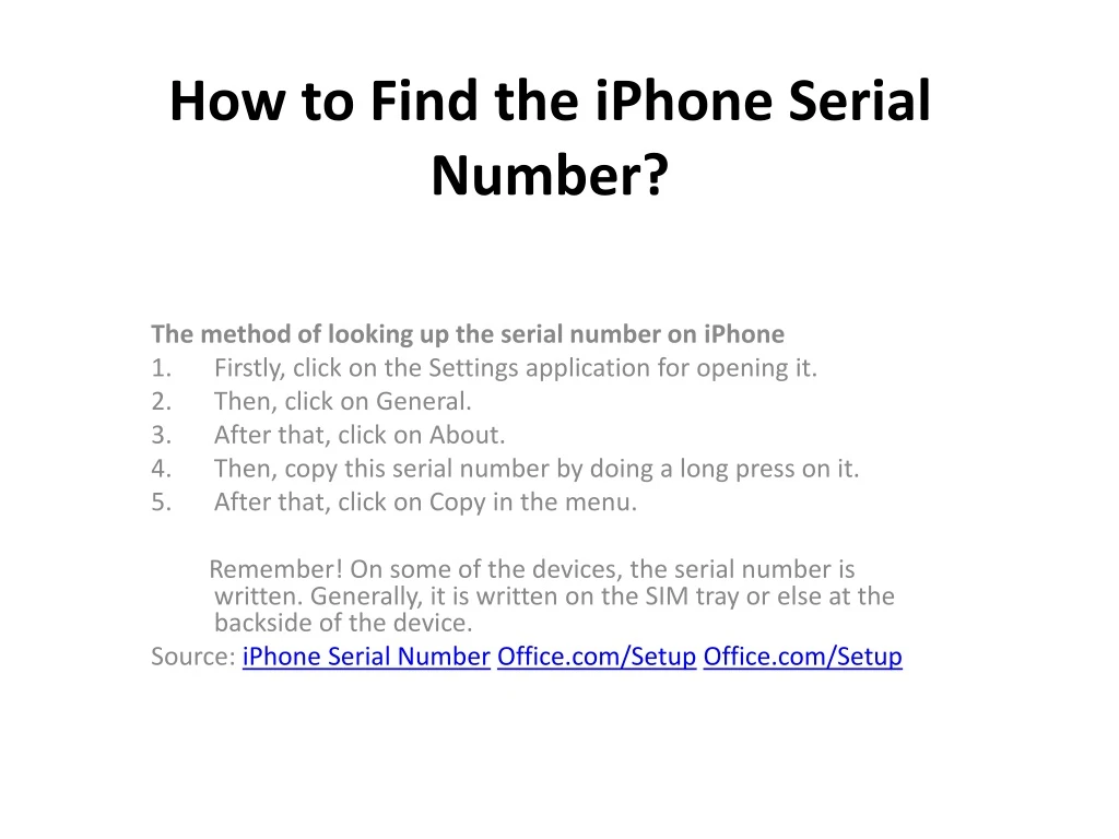 how to find the iphone serial number