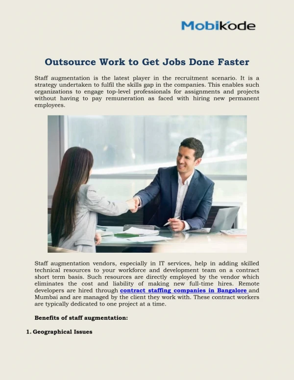 Outsource Work to Get Jobs Done Faster