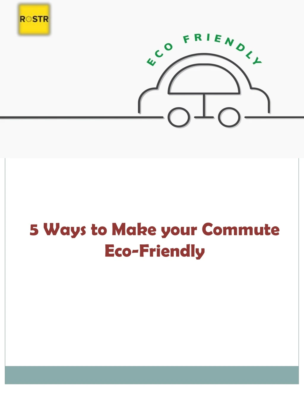 5 ways to make y our commute eco friendly