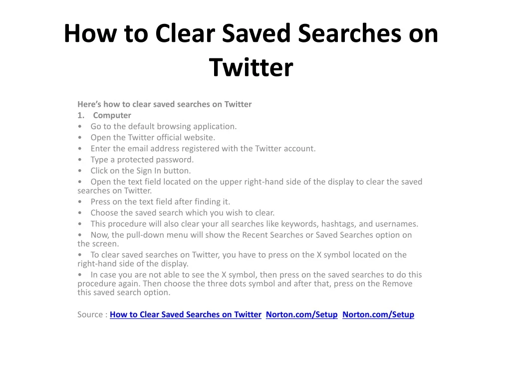 how to clear saved searches on twitter
