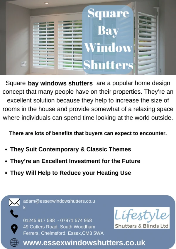 Square Bay Window Shutters