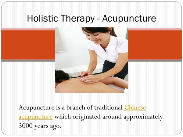 Holistic Therapy - Acupuncture