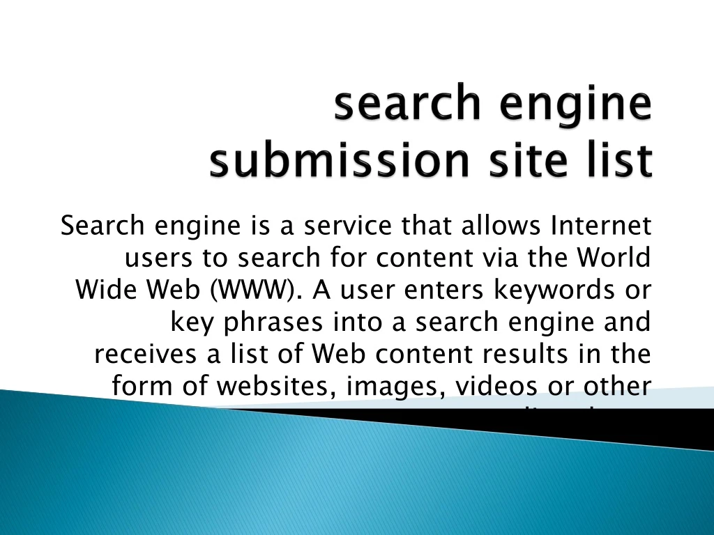 search engine submission site list