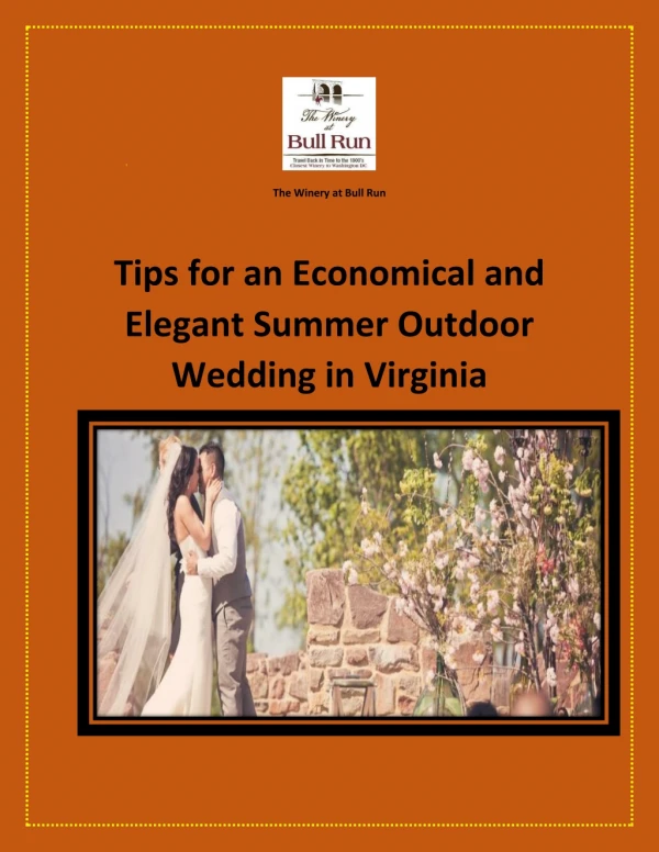 Tips for an Economical and Elegant Summer Outdoor Wedding in Virginia