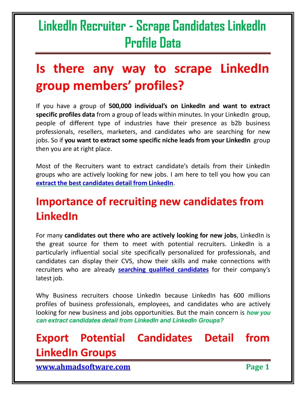 linkedin recruiter scrape candidates linkedin profile data
