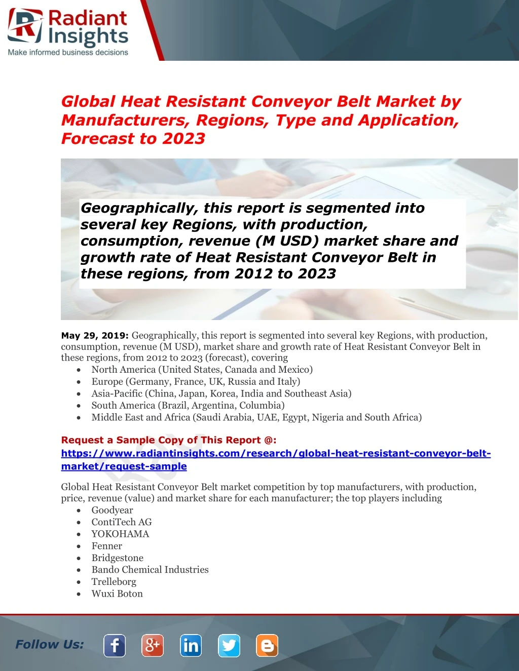 global heat resistant conveyor belt market