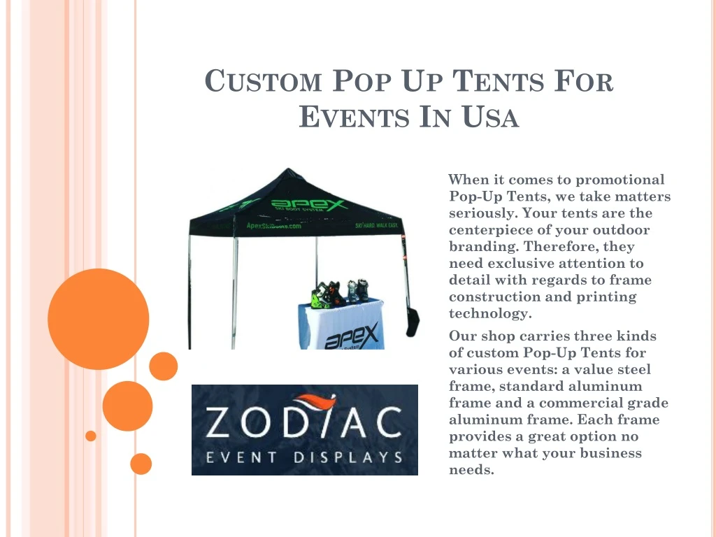 custom pop up tents for events in usa