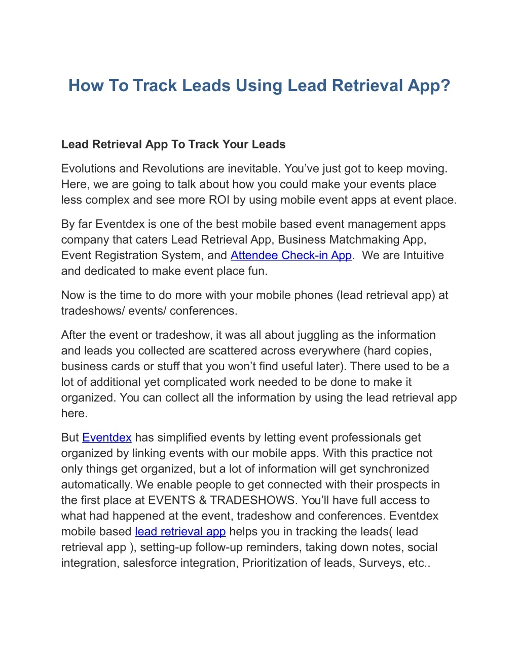 how to track leads using lead retrieval app