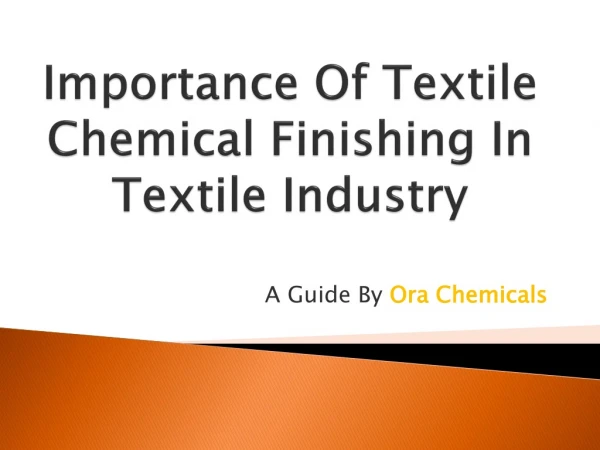 Importance of Textile Chemical Finishing in Textile industry