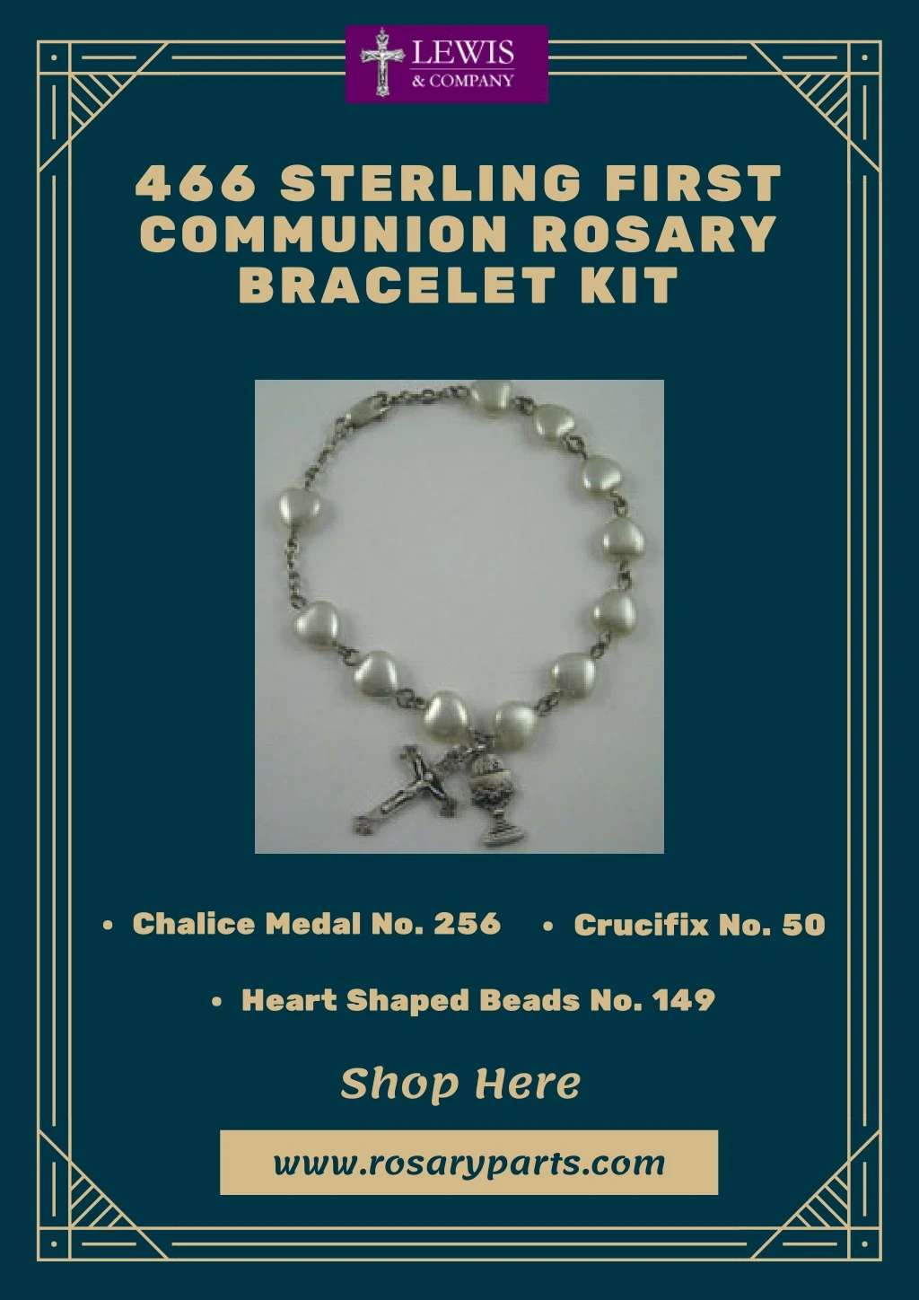 466 sterling first communion rosary bracelet kit