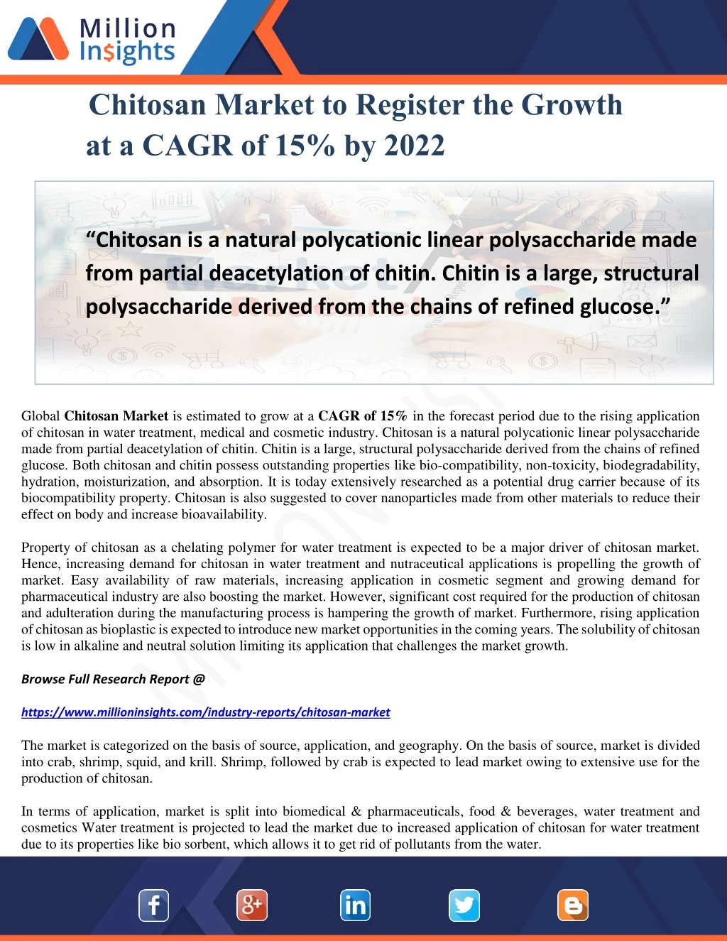 chitosan market to register the growth at a cagr