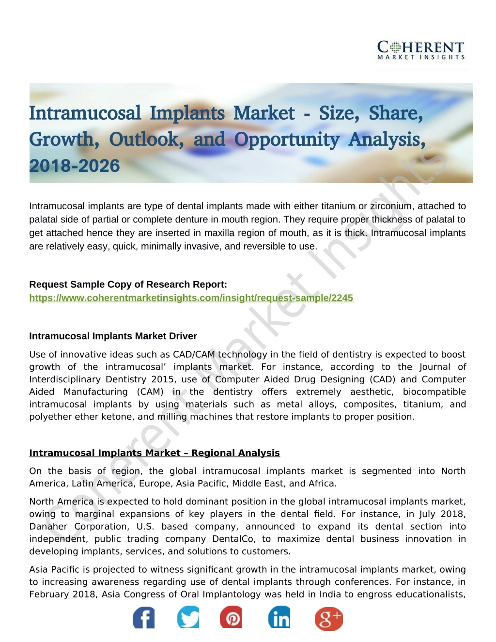 intramucosal implants market size share