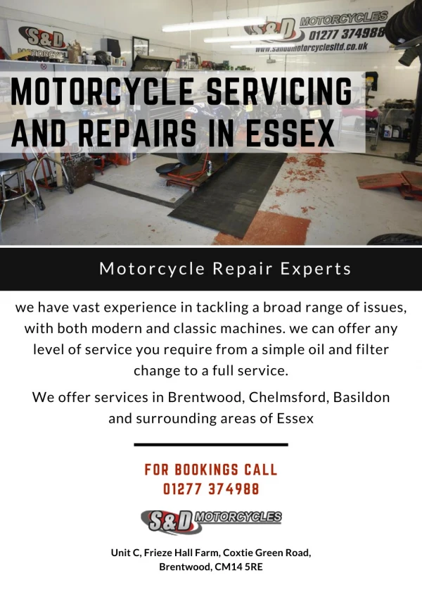 Motorcycle Servicing in Essex