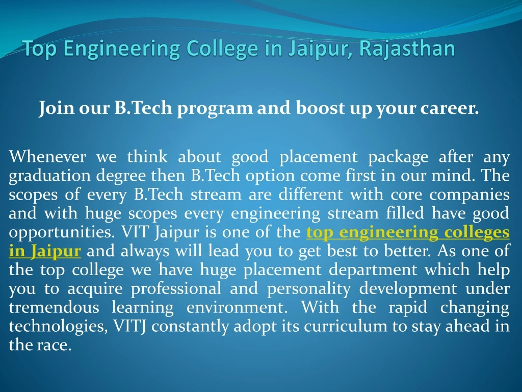 top engineering college in jaipur rajasthan