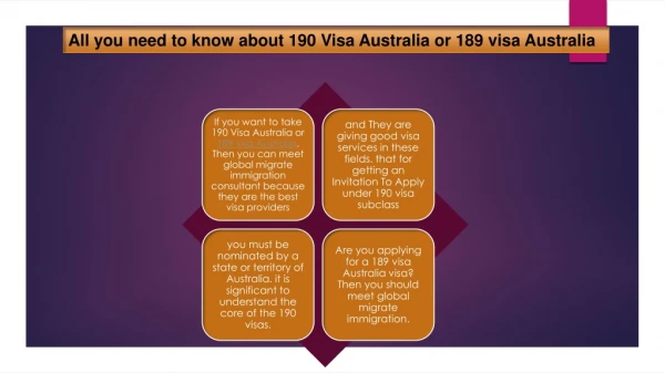 you need to know about 190 Visa Australia or 189 visa Australia