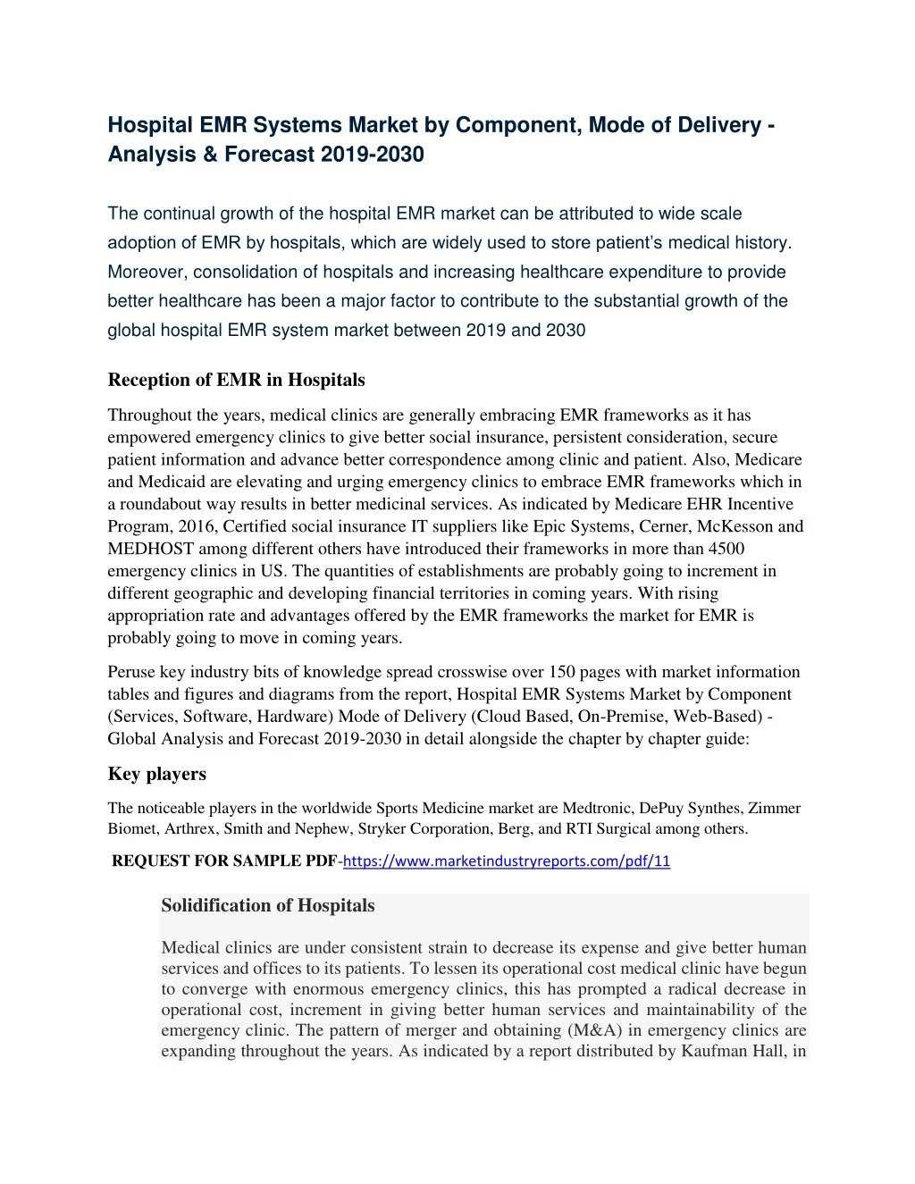 hospital emr systems market by component mode