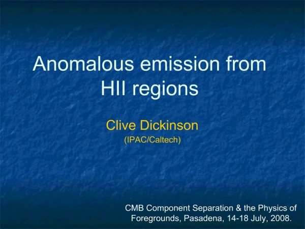 Anomalous emission from HII regions