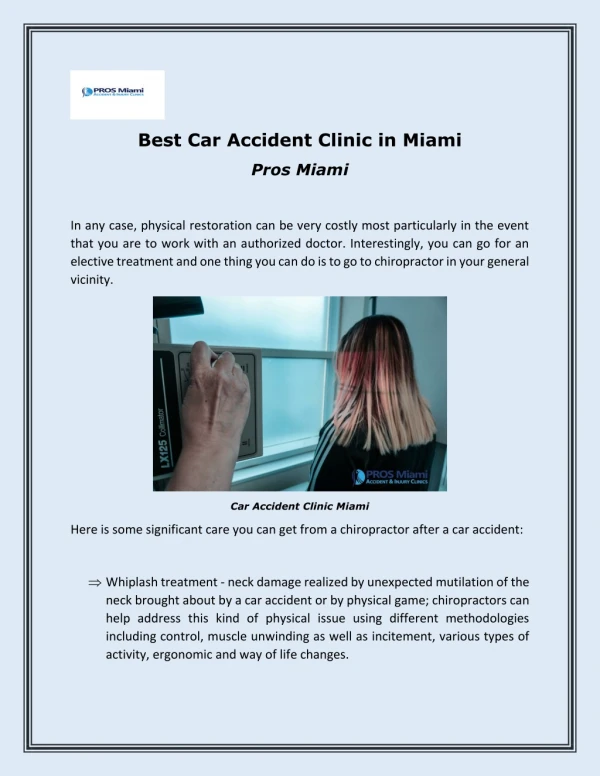 Best Car Accident Clinic Miami