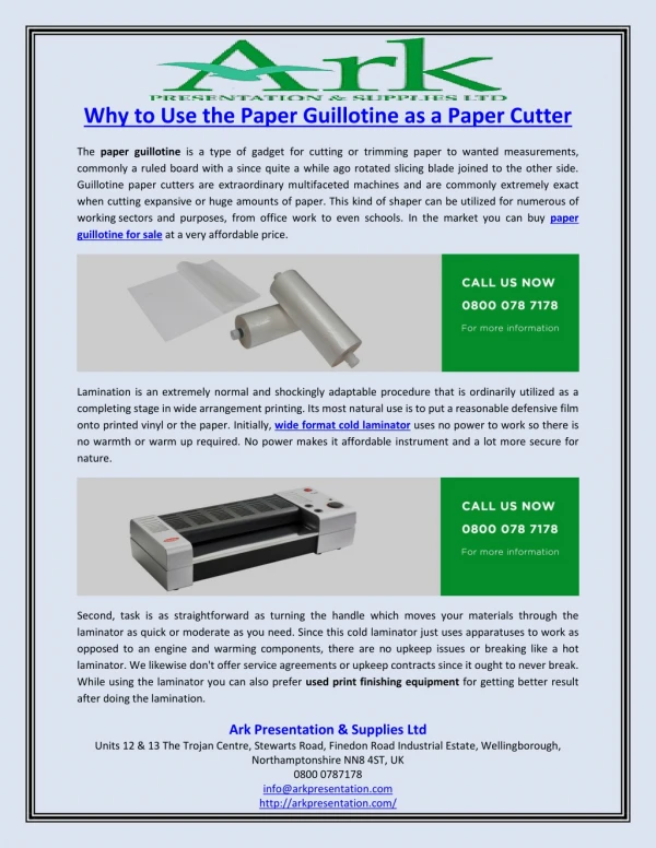 Why to Use the Paper Guillotine as a Paper Cutter