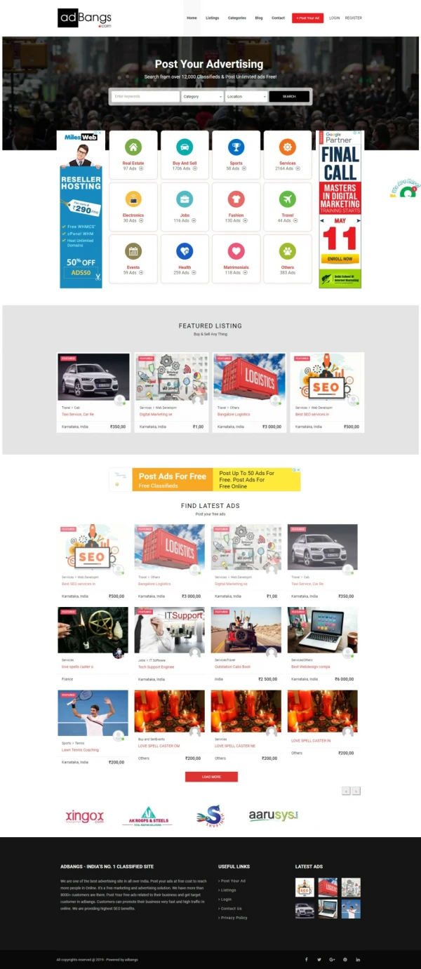 Free Classifieds website in India