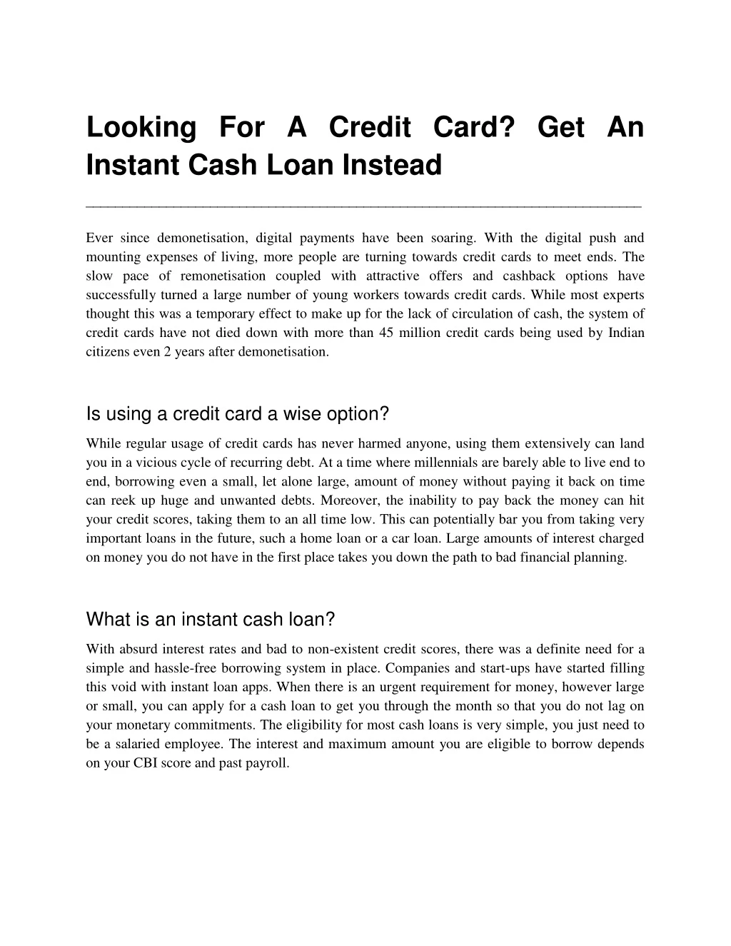 looking for a credit card get an instant cash